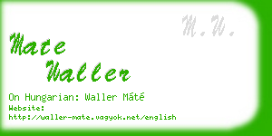 mate waller business card
