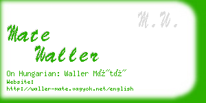 mate waller business card